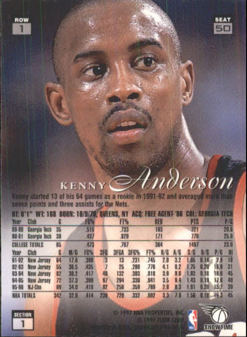 1996-97 Flair Showcase Row 1 #50 Kenny Anderson back image