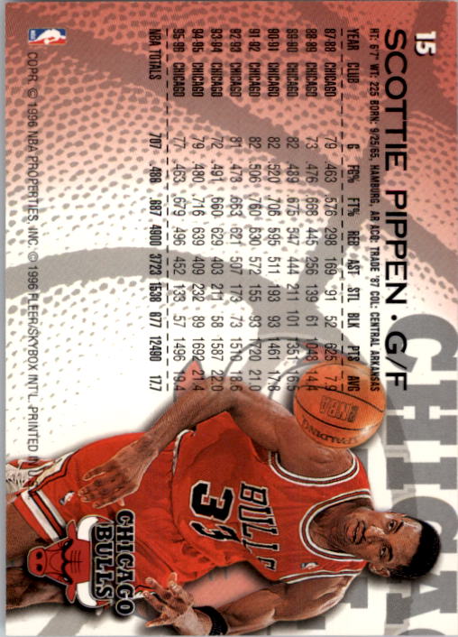 1996-97 Fleer #15 Scottie Pippen back image