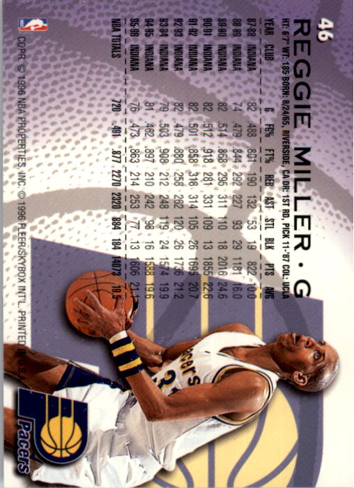 1996-97 Fleer #46 Reggie Miller back image