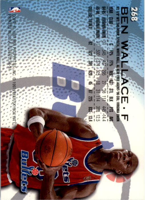1996-97 NBA Hoops - [Base] #314 - Ben Wallace
