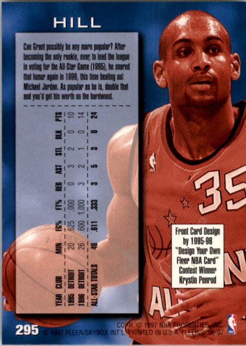 1996-97 Fleer #295 Grant Hill AS back image