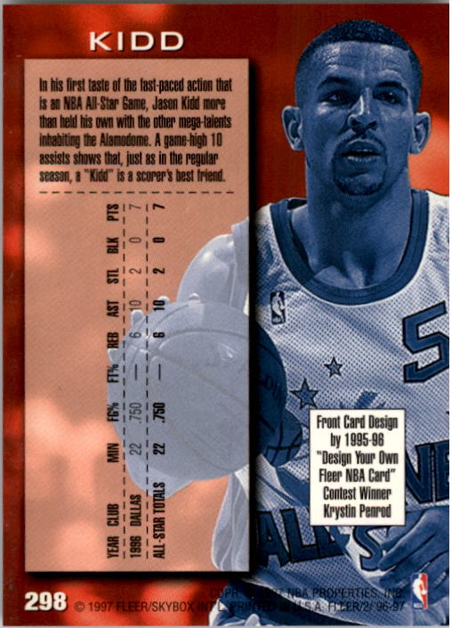 1996-97 Fleer #298 Jason Kidd AS back image