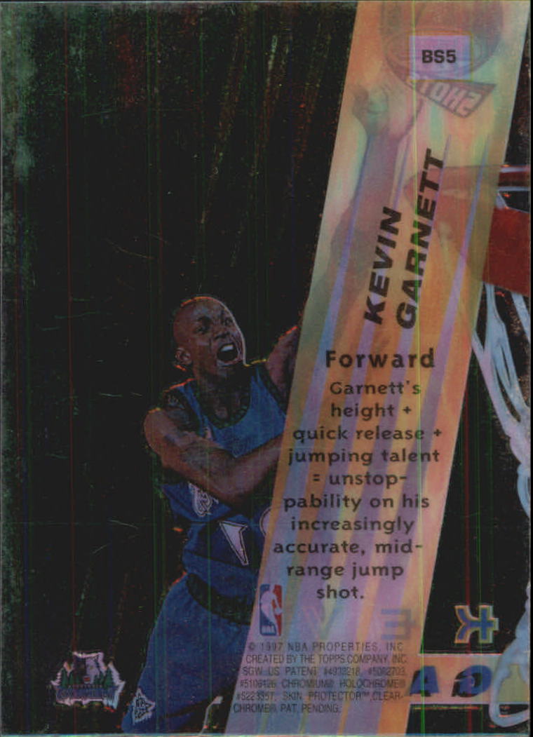 1996-97 Bowman's Best Shots #BS5 Kevin Garnett back image