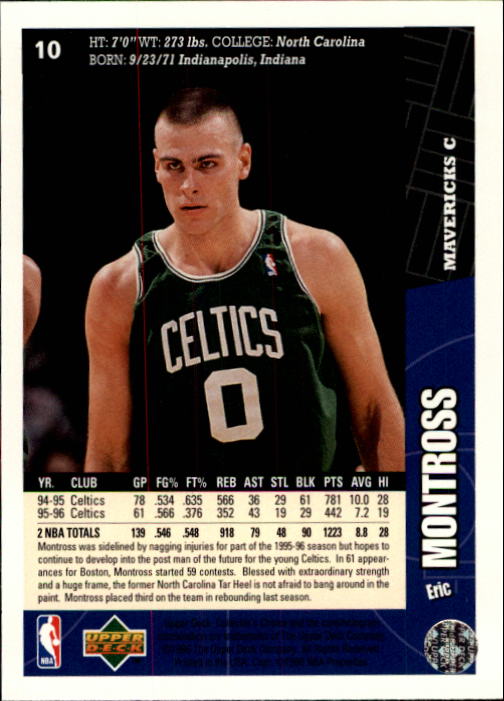 1996-97 Collector's Choice #10 Eric Montross back image