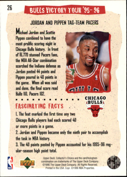 1996-97 Collector's Choice #26 Michael Jordan Bulls VT back image