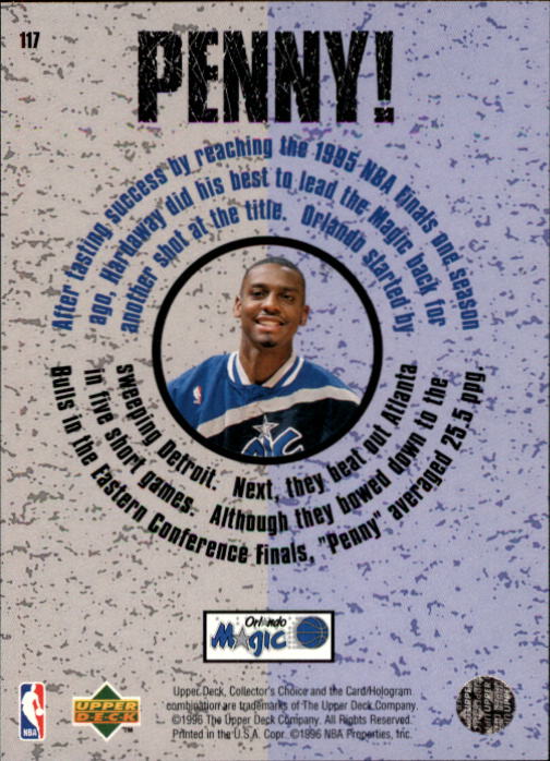 1996-97 Collector's Choice #117 Anfernee Hardaway PEN back image