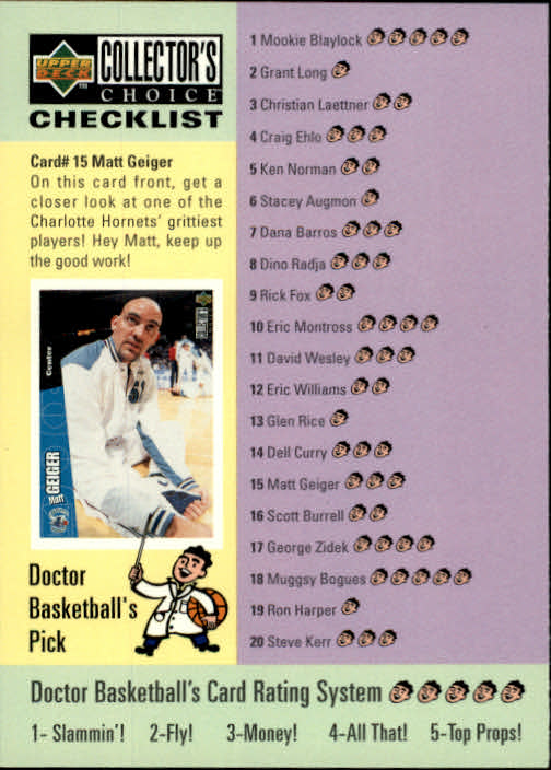 1996-97 Collector's Choice #196 Michael Jordan/Matt Geiger CL