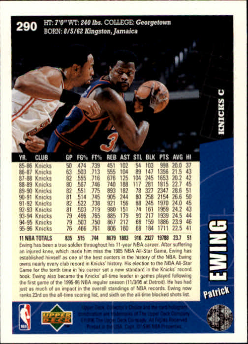 1996-97 Collector's Choice Basketball #290 Patrick Ewing 