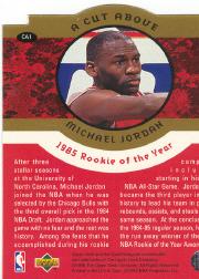 1996-97 Collector's Choice Jordan A Cut Above #CA1 Michael Jordan/1985 Rookie of the Year back image