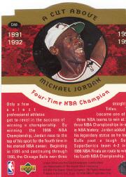 1996-97 Collector's Choice Jordan A Cut Above #CA8 Michael Jordan/4-Time Champion back image