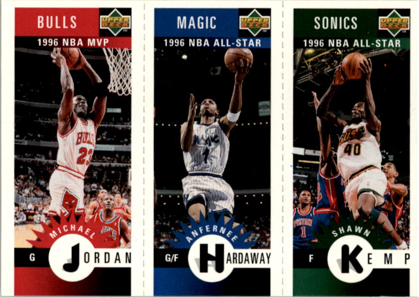 1996-97 Collector's Choice Mini-Cards #M78 Michael Jordan/Anfernee Hardaway/Shawn Kemp