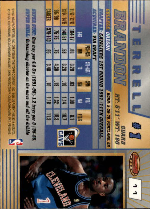1996-97 Bowman's Best #11 Terrell Brandon back image