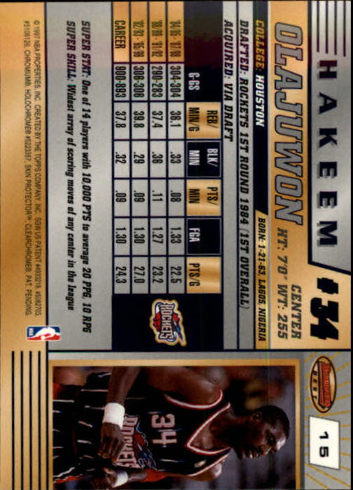 1996-97 Bowman's Best #15 Hakeem Olajuwon back image