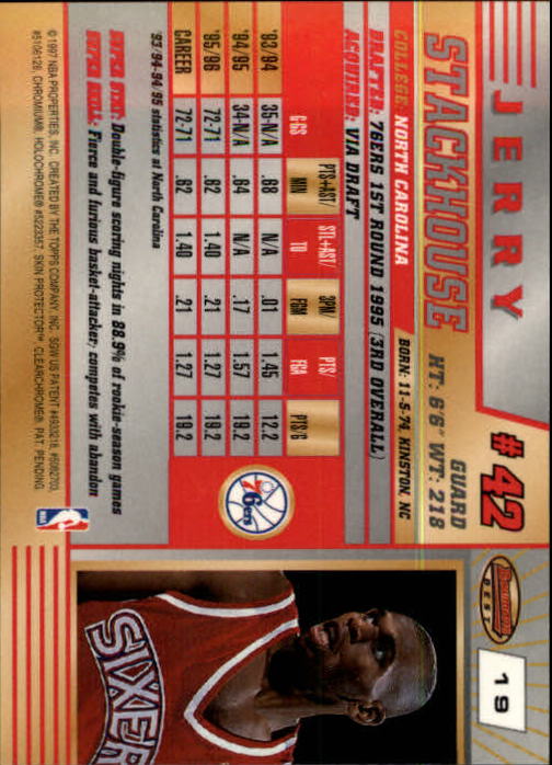 1996-97 Bowman's Best #19 Jerry Stackhouse back image
