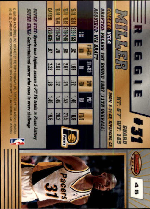 1996-97 Bowman's Best #45 Reggie Miller back image