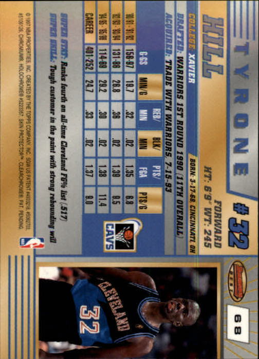 1996-97 Bowman's Best #68 Tyrone Hill back image