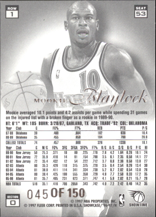 1996-97 Flair Showcase Legacy Collection Row 1 #53 Mookie Blaylock back image