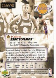 1997 Upper Deck Nestle Crunch Time #CT22 Kobe Bryant back image