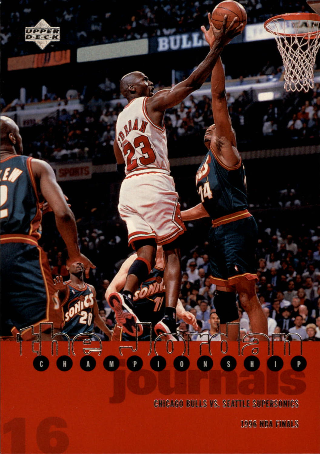 1997 Upper Deck Michael Jordan Championship Journals #16 Michael Jordan/Journal 1996, versus Seattle