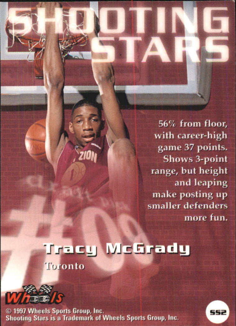 1997 Wheels Rookie Thunder Shooting Stars #SS2 Tracy McGrady back image