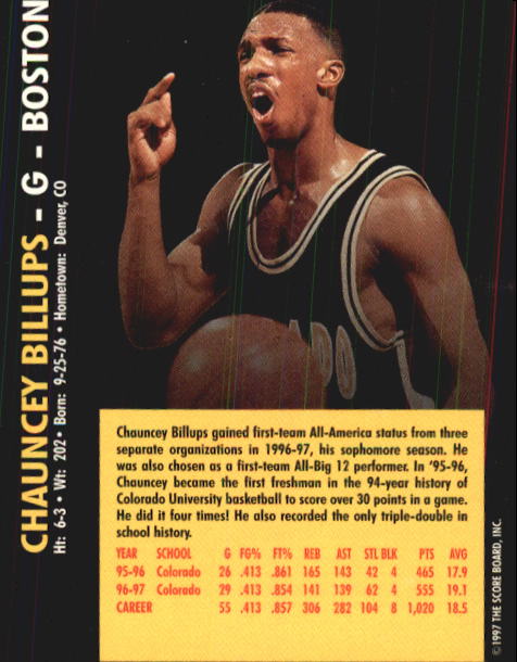 1997 Score Board Rookies #45 Chauncey Billups back image