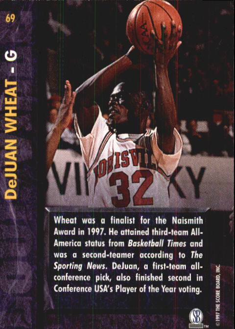1997 Score Board Rookies #69 DeJuan Wheat AA back image