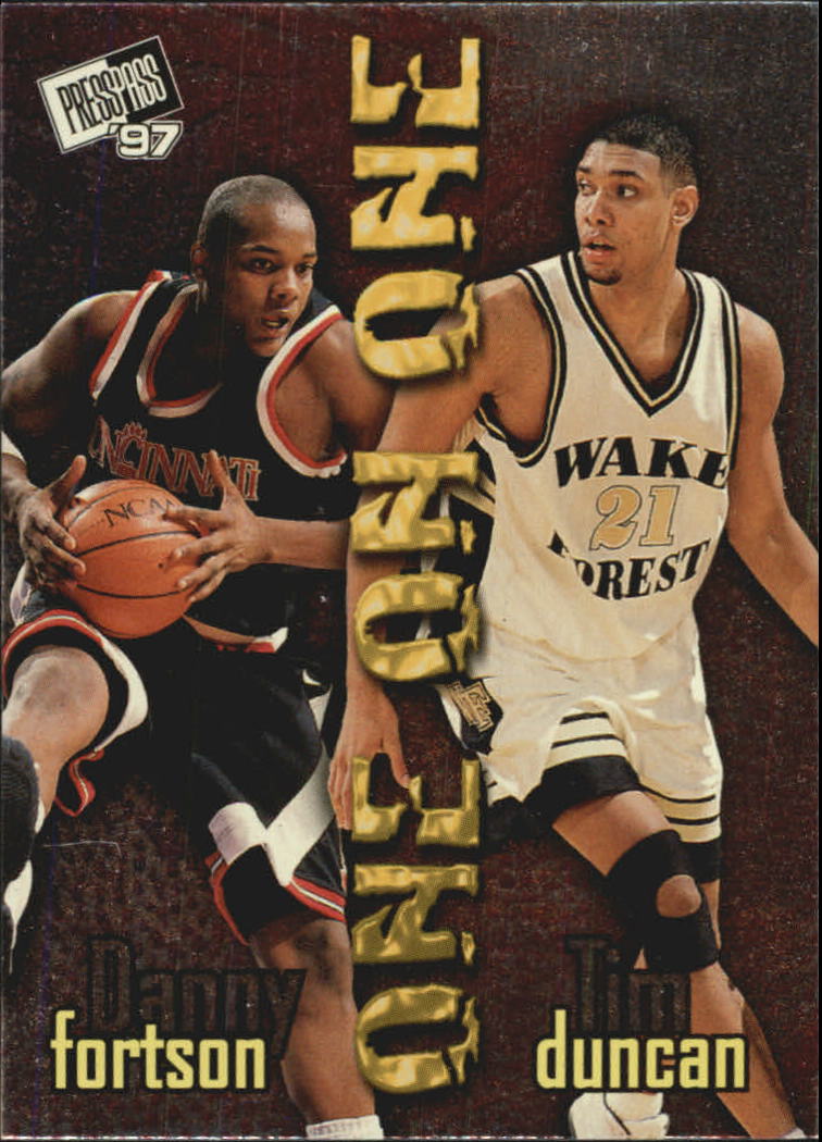 1997 Press Pass One On One #2 Danny Fortson/Tim Duncan