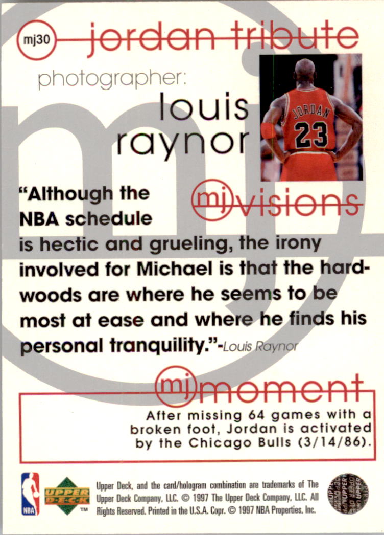 1997 Upper Deck Michael Jordan Tribute #MJ30 Michael Jordan VIS - NM-MT