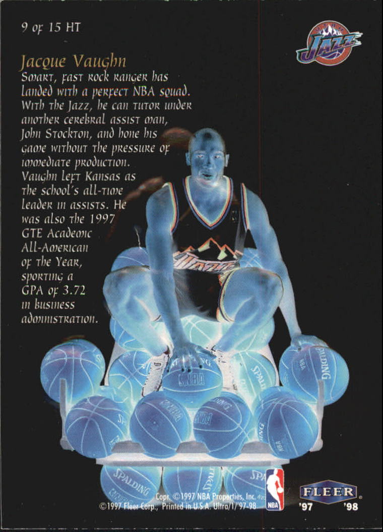 1997-98 Ultra Heir to the Throne #9 Jacque Vaughn back image