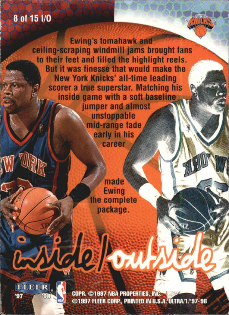 1997-98 Ultra Inside/Outside #8 Patrick Ewing back image