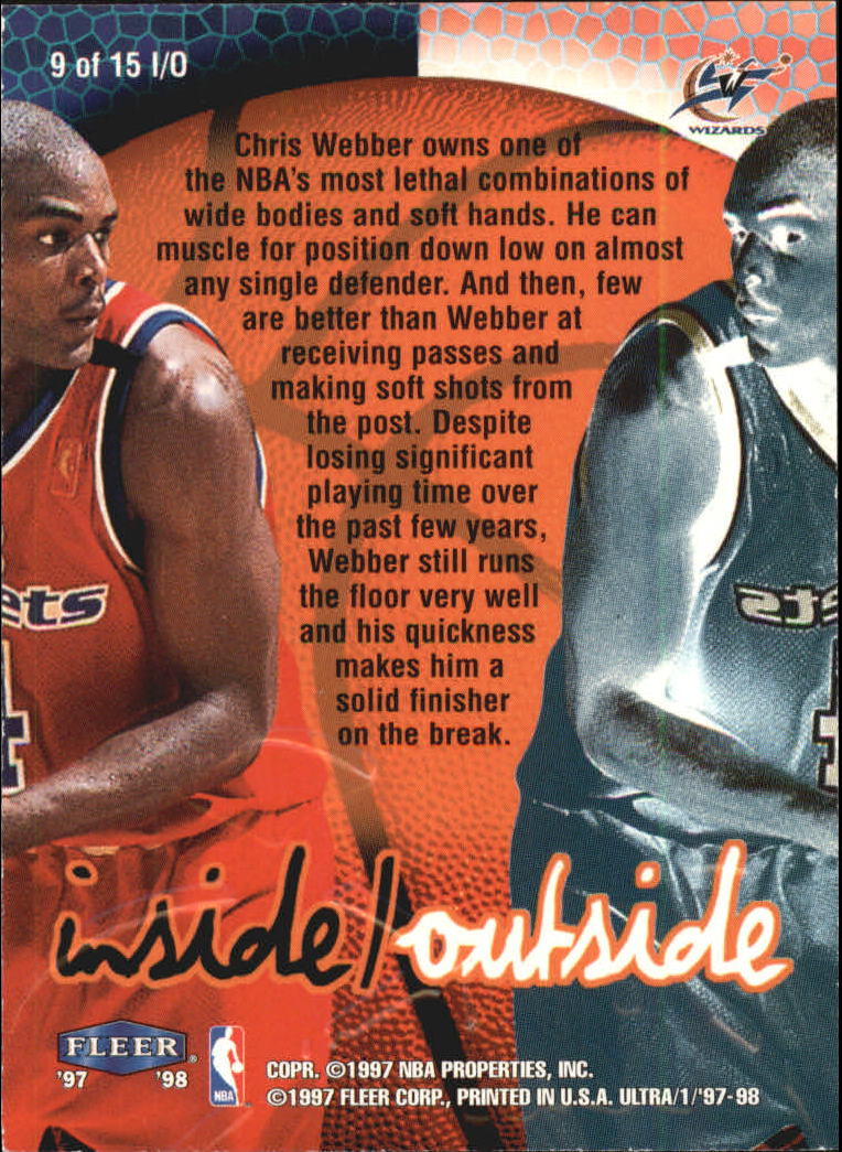 1997-98 Ultra Inside/Outside #9 Chris Webber back image