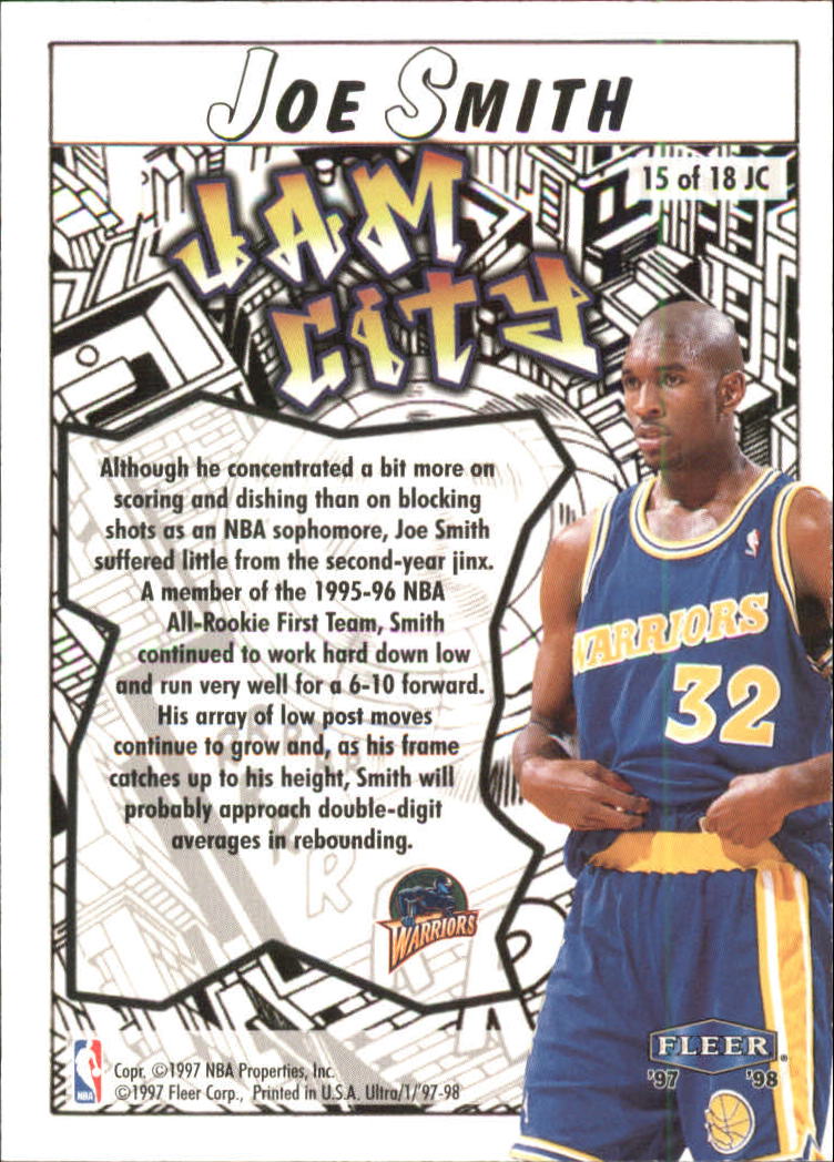 1997-98 Ultra Jam City #15 Joe Smith back image
