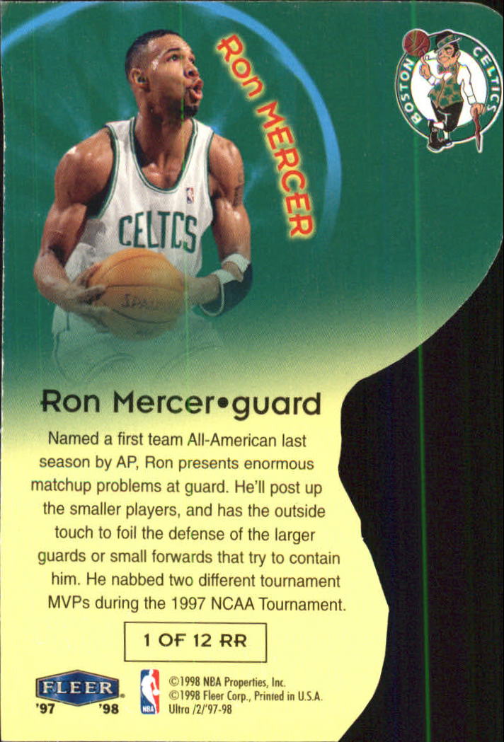 1997-98 Ultra Rim Rocker #RR1 Ron Mercer back image