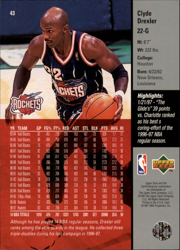 Clyde Drexler cards (1989-2022) Blazers Rockets - You Choose - Picture 125 of 162