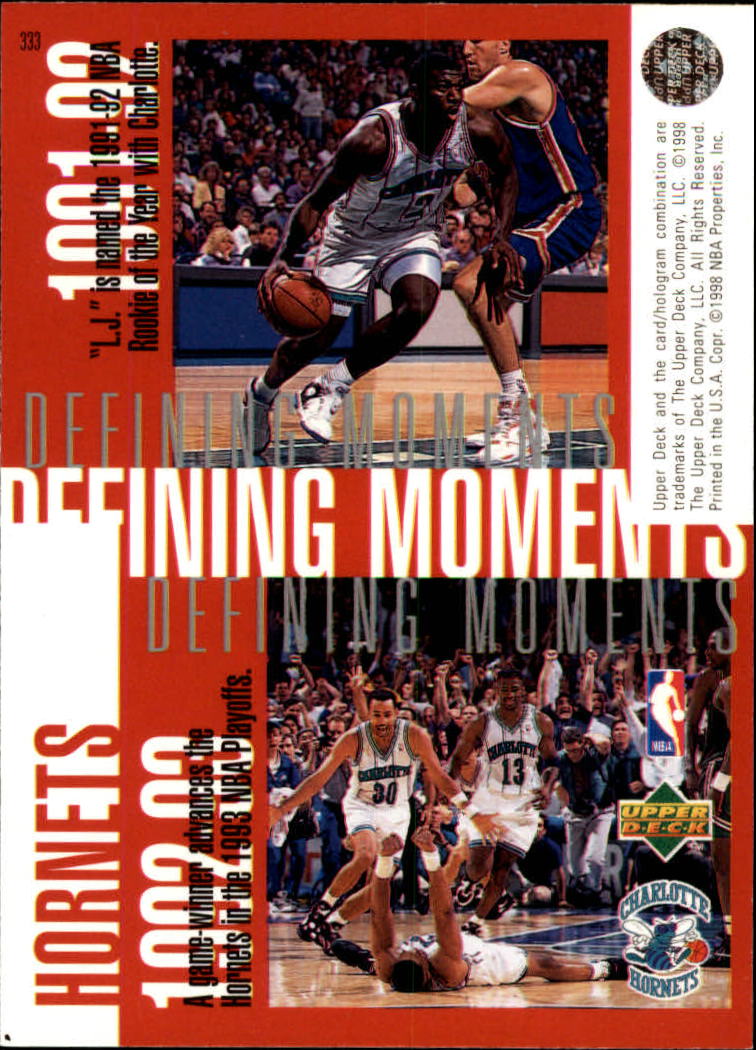 1997-98 Upper Deck #333 Glen Rice/Larry Johnson/Alonzo Mourning/Vlade Divac/Anthony Mason back image
