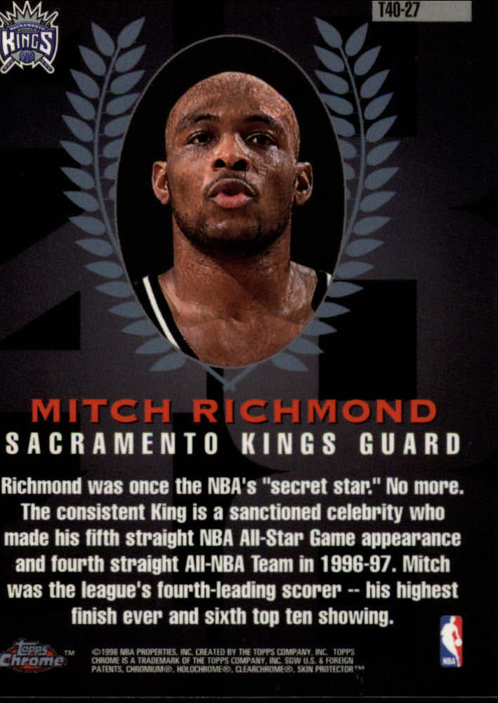1997-98 Topps Chrome Topps 40 #T27 Mitch Richmond back image