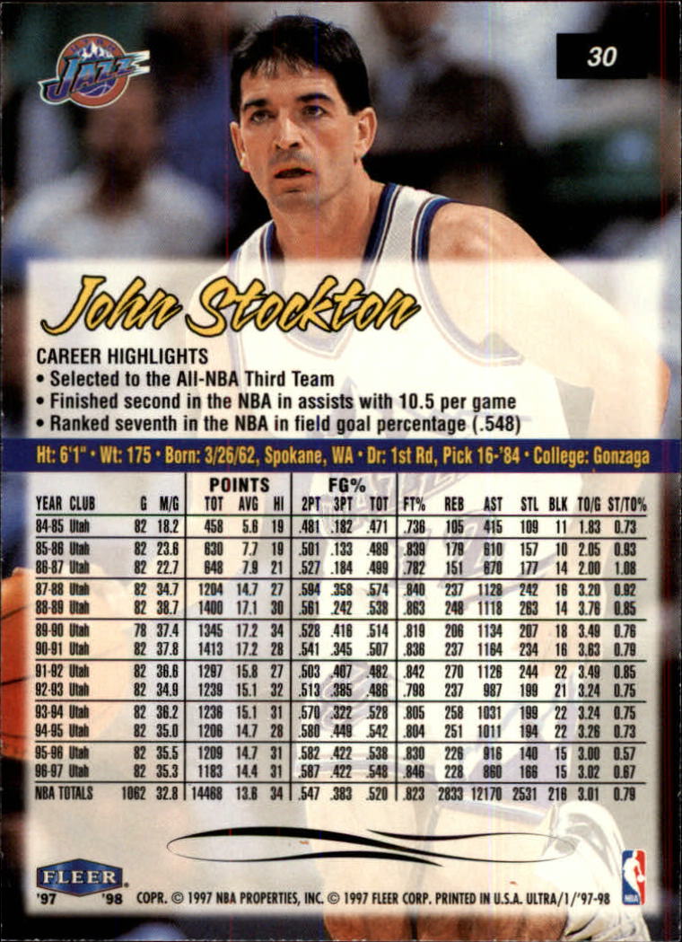 John Stockton cards (1989-2021) Jazz - You Choose - Bild 105 von 284