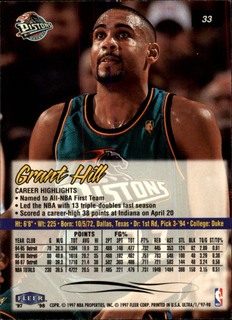 Grant Hill cards (1995-2021) Pistons Magic Clippers Duke - You Choose - Picture 88 of 272