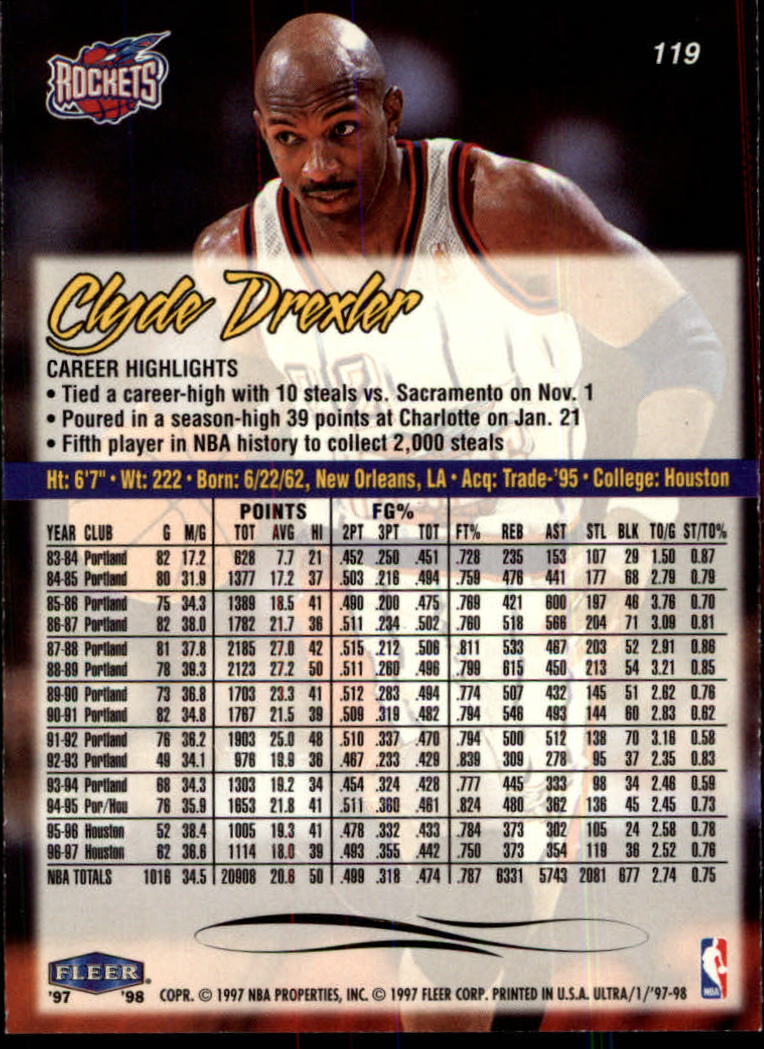 Clyde Drexler cards (1989-2022) Blazers Rockets - You Choose - Picture 123 of 162