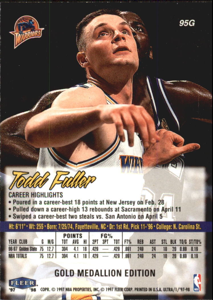 1997-98 Ultra Gold Medallion #95G Todd Fuller back image