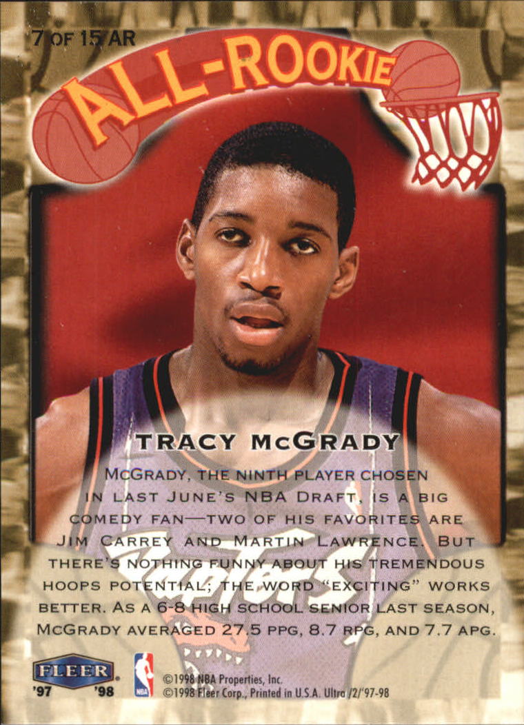 1997-98 Ultra All-Rookies #AR7 Tracy McGrady back image