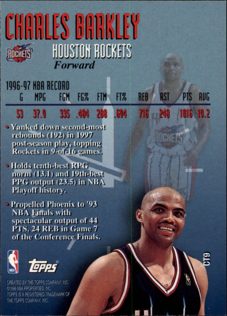 1997-98 Topps Clutch Time #CT9 Charles Barkley back image