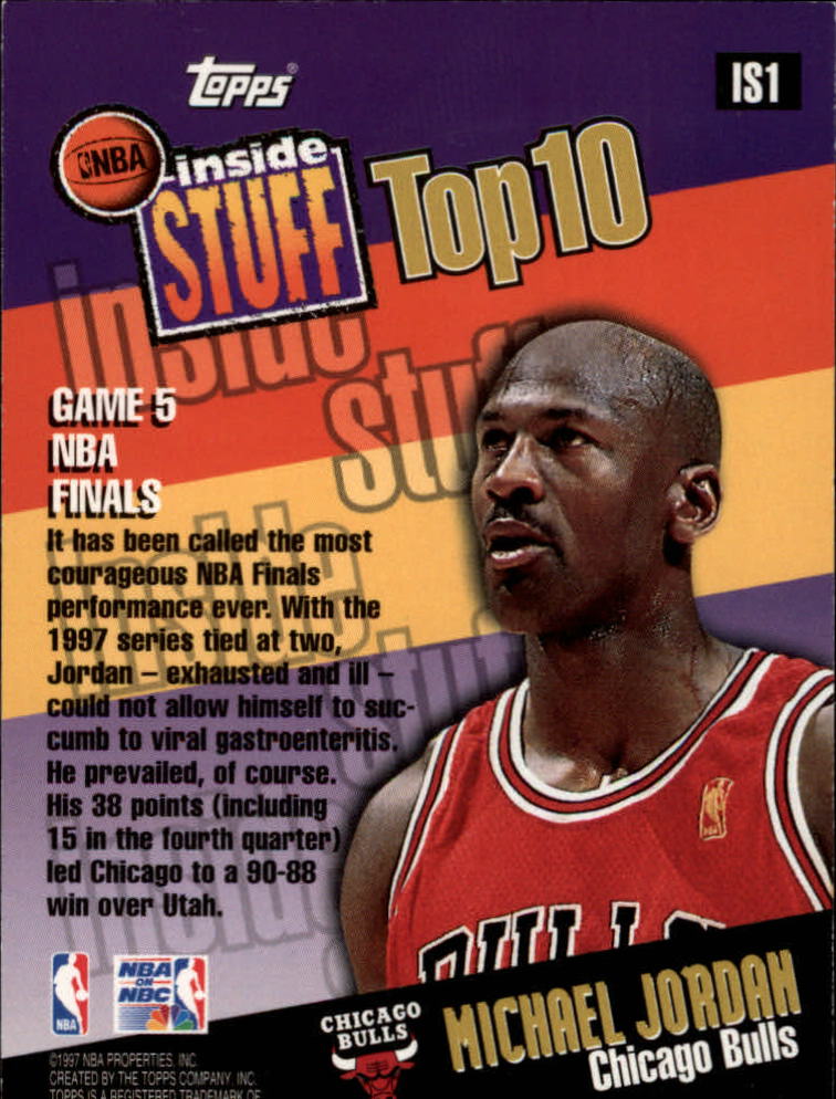 1997-98 Topps Inside Stuff #IS1 Michael Jordan back image