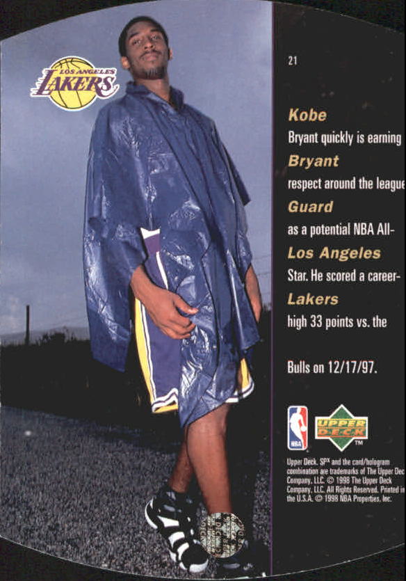 1997-98 SPx Bronze #21 Kobe Bryant back image