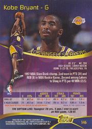 1997-98 Stadium Club First Day Issue #146 Kobe Bryant back image