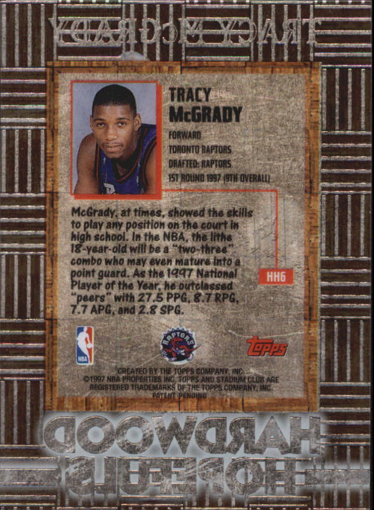 1997-98 Stadium Club Hardwood Hopefuls #HH6 Tracy McGrady back image