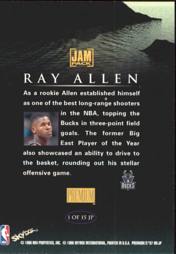 1997-98 SkyBox Premium Jam Pack #JP1 Ray Allen back image
