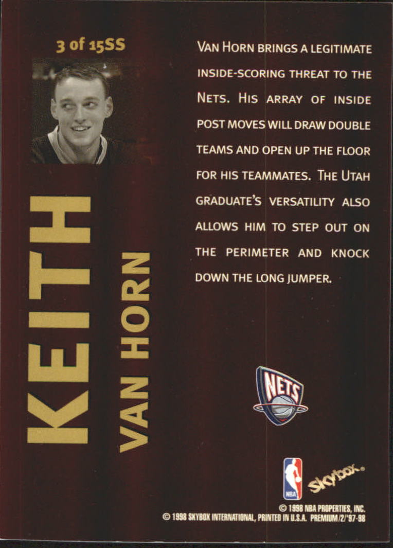 1997-98 SkyBox Premium Star Search #SS3 Keith Van Horn back image