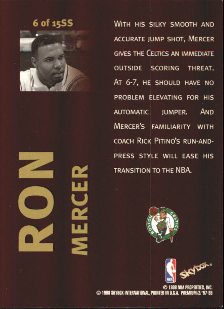 1997-98 SkyBox Premium Star Search #SS6 Ron Mercer back image