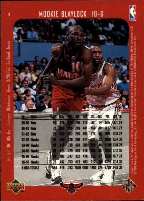 1997-98 SP Authentic #4 Mookie Blaylock back image
